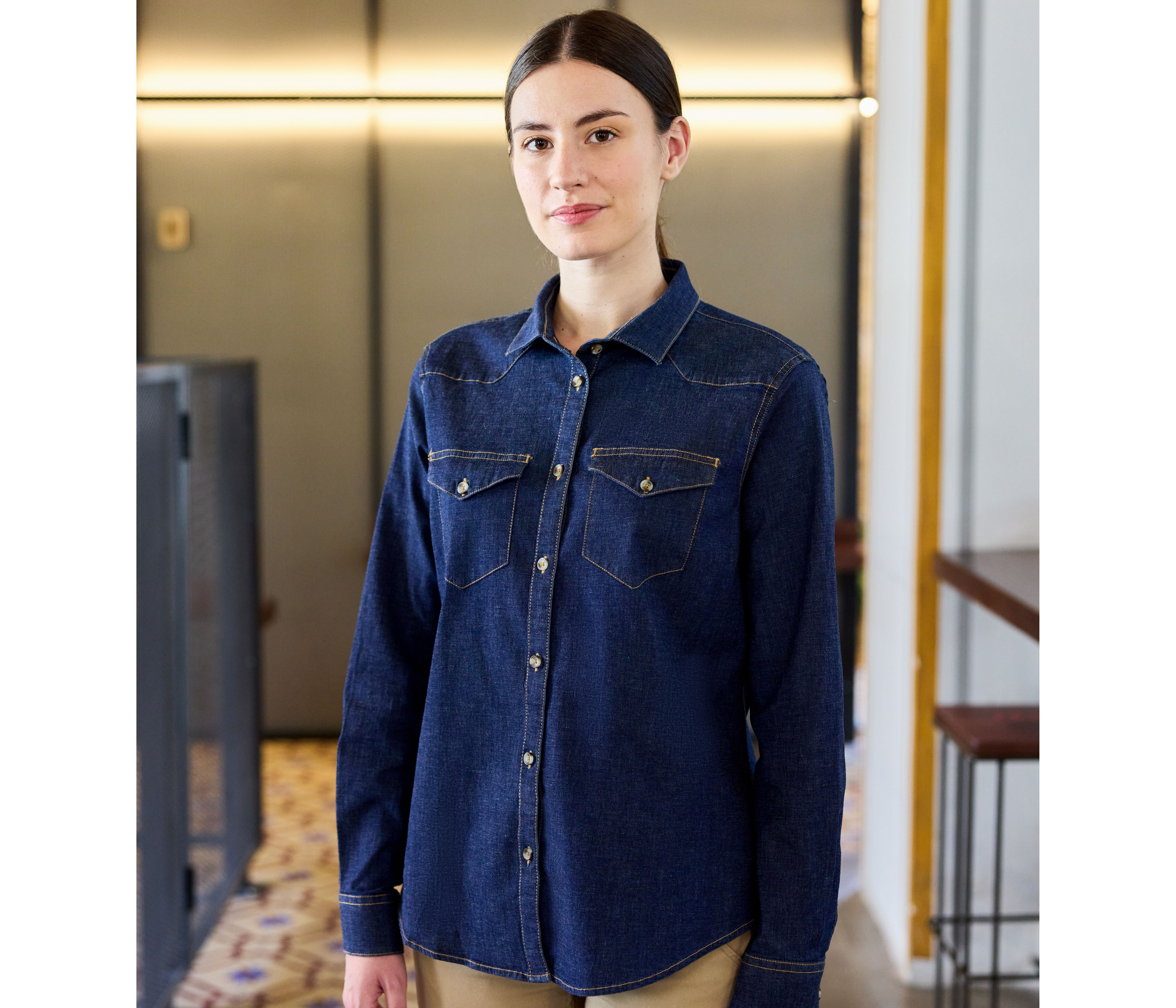 CAMISA STRETCH DENIM MUJER