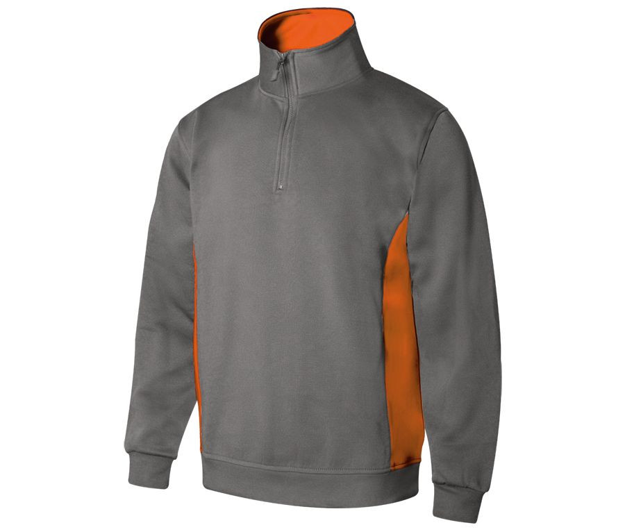 SUDADERA BICOLOR CREMALLERA EN EL CUELLO