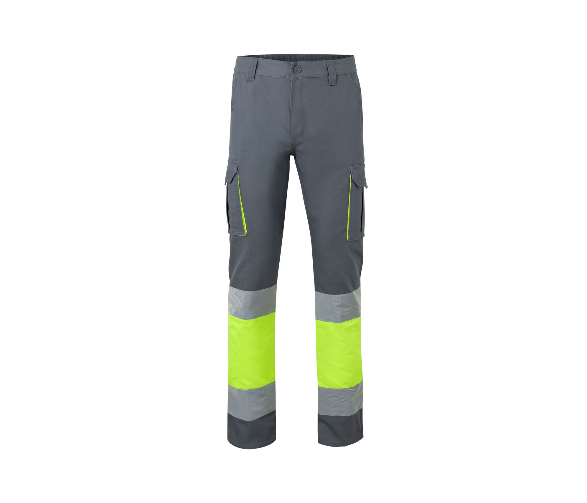 PANTALÓN 100% ALGODÓN BICOLOR MULTIBOLSILLOS ALTA VISIBILIDAD