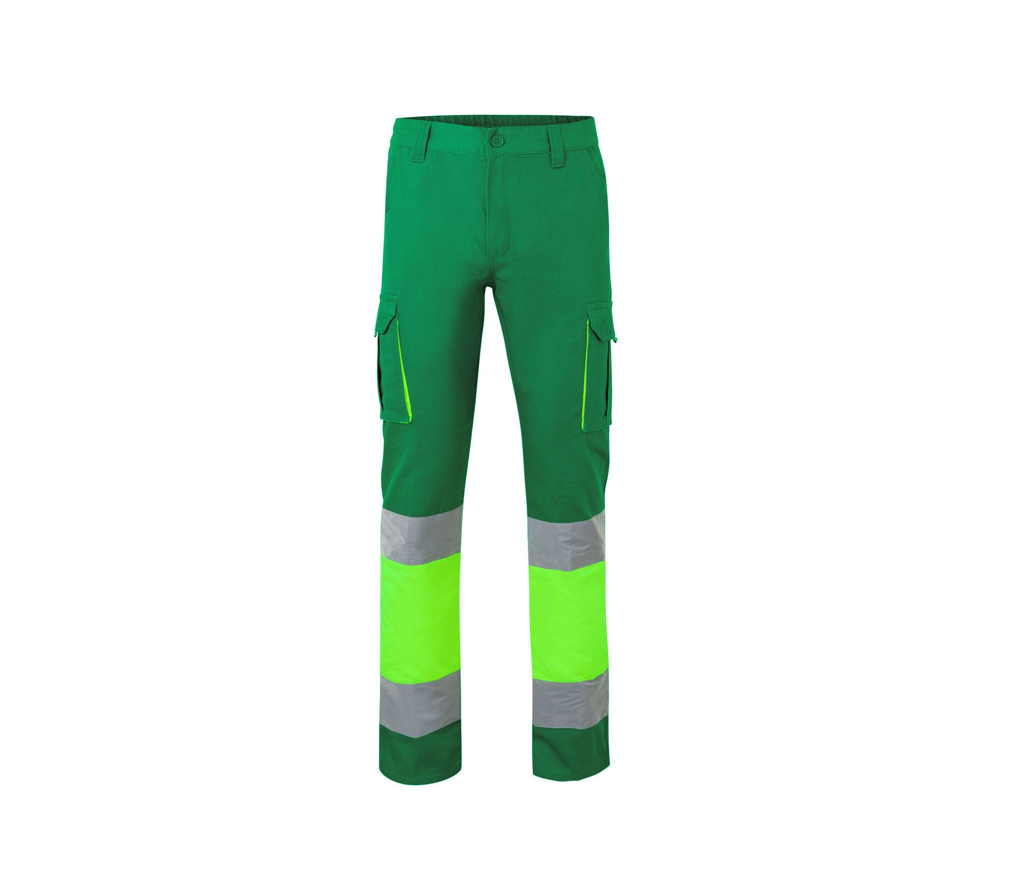 PANTALÓN 100% ALGODÓN BICOLOR MULTIBOLSILLOS ALTA VISIBILIDAD