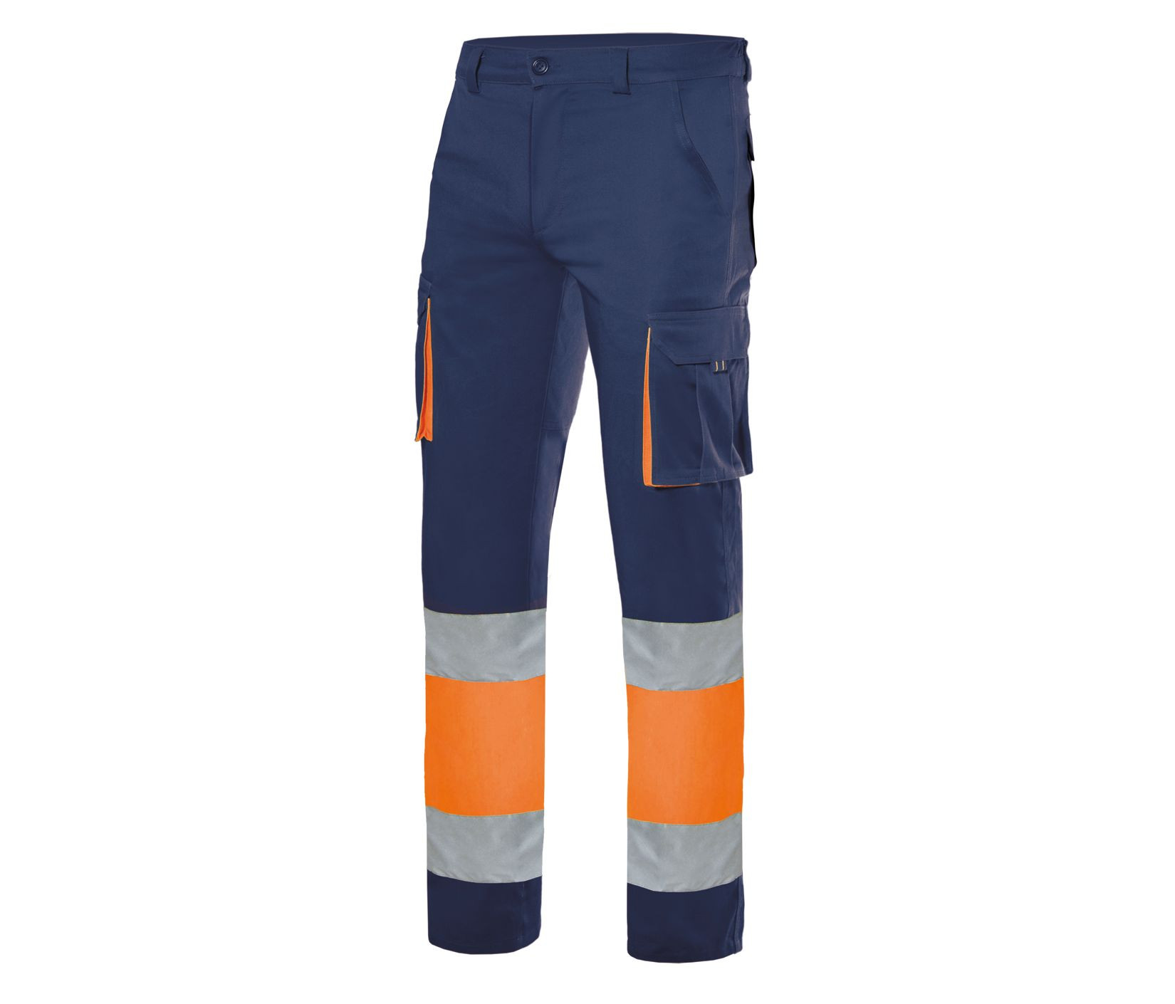 PANTALÓN 100% ALGODÓN BICOLOR MULTIBOLSILLOS ALTA VISIBILIDAD