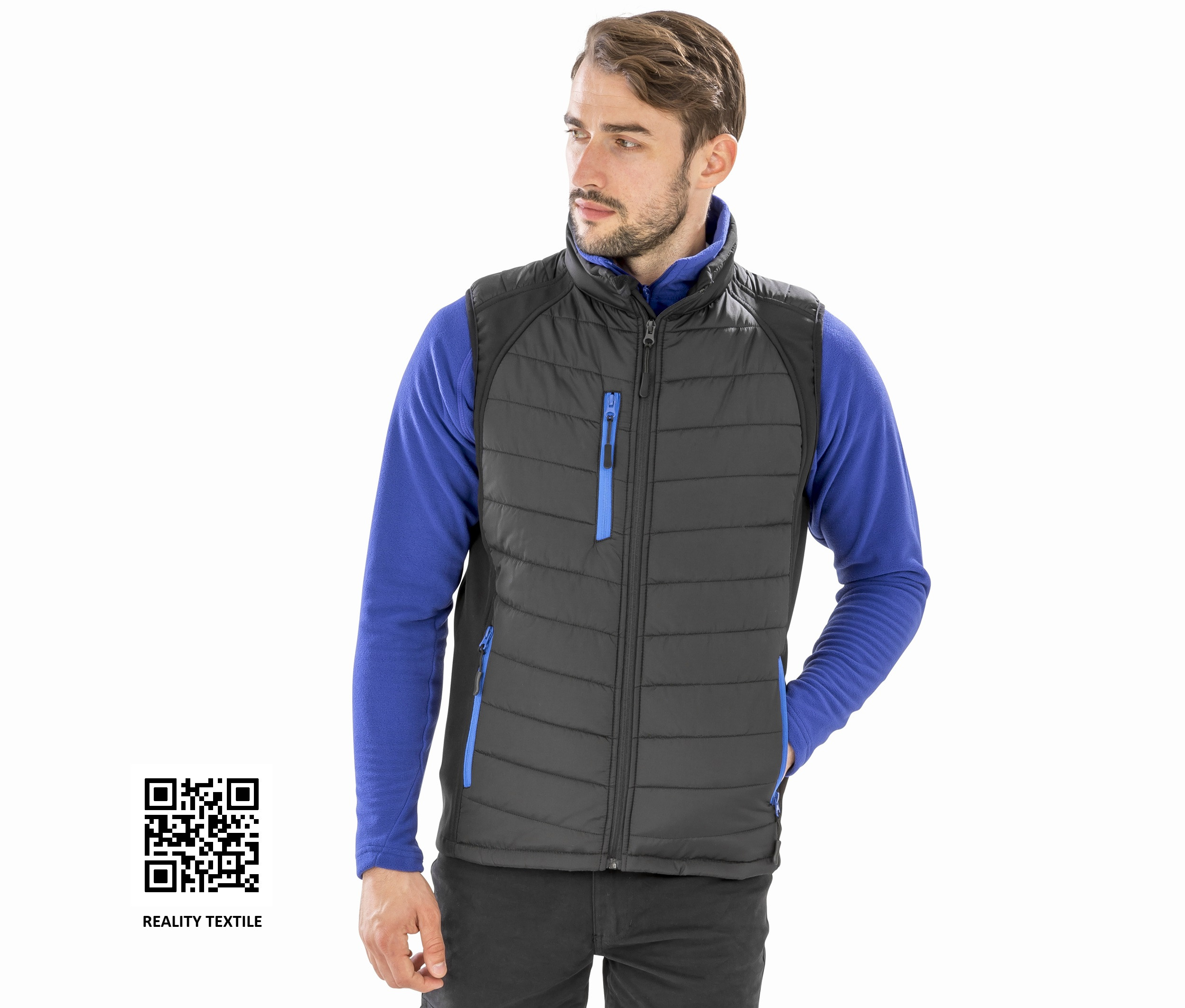 BLACK COMPASS PADDED SOFTSHELL JACKET