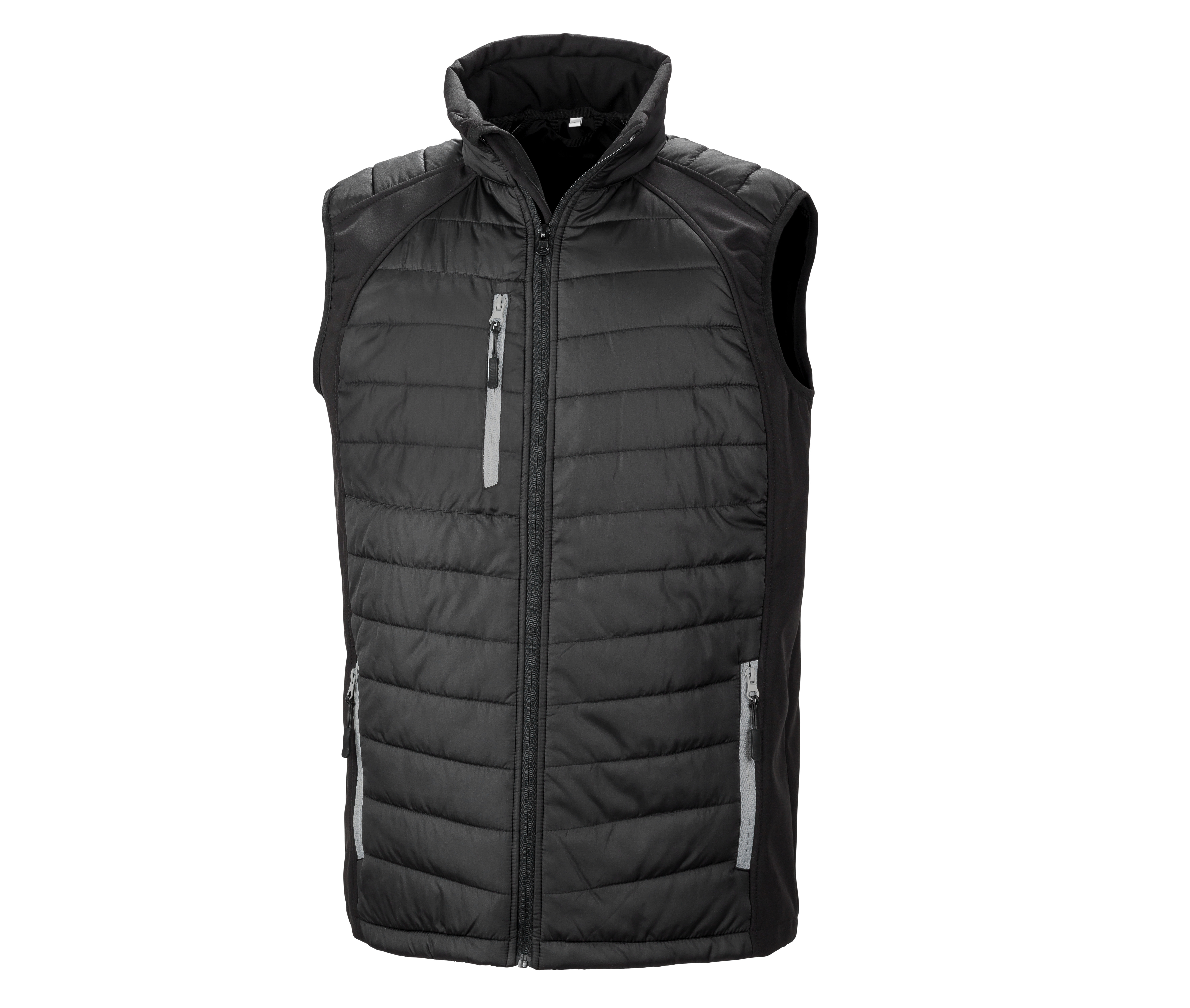BLACK COMPASS PADDED SOFTSHELL JACKET