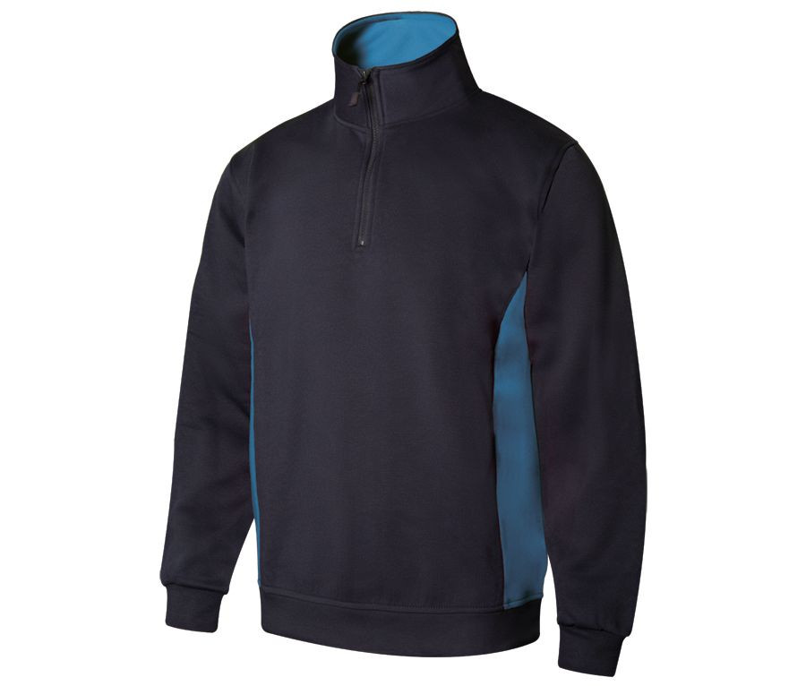 SUDADERA BICOLOR CREMALLERA EN EL CUELLO