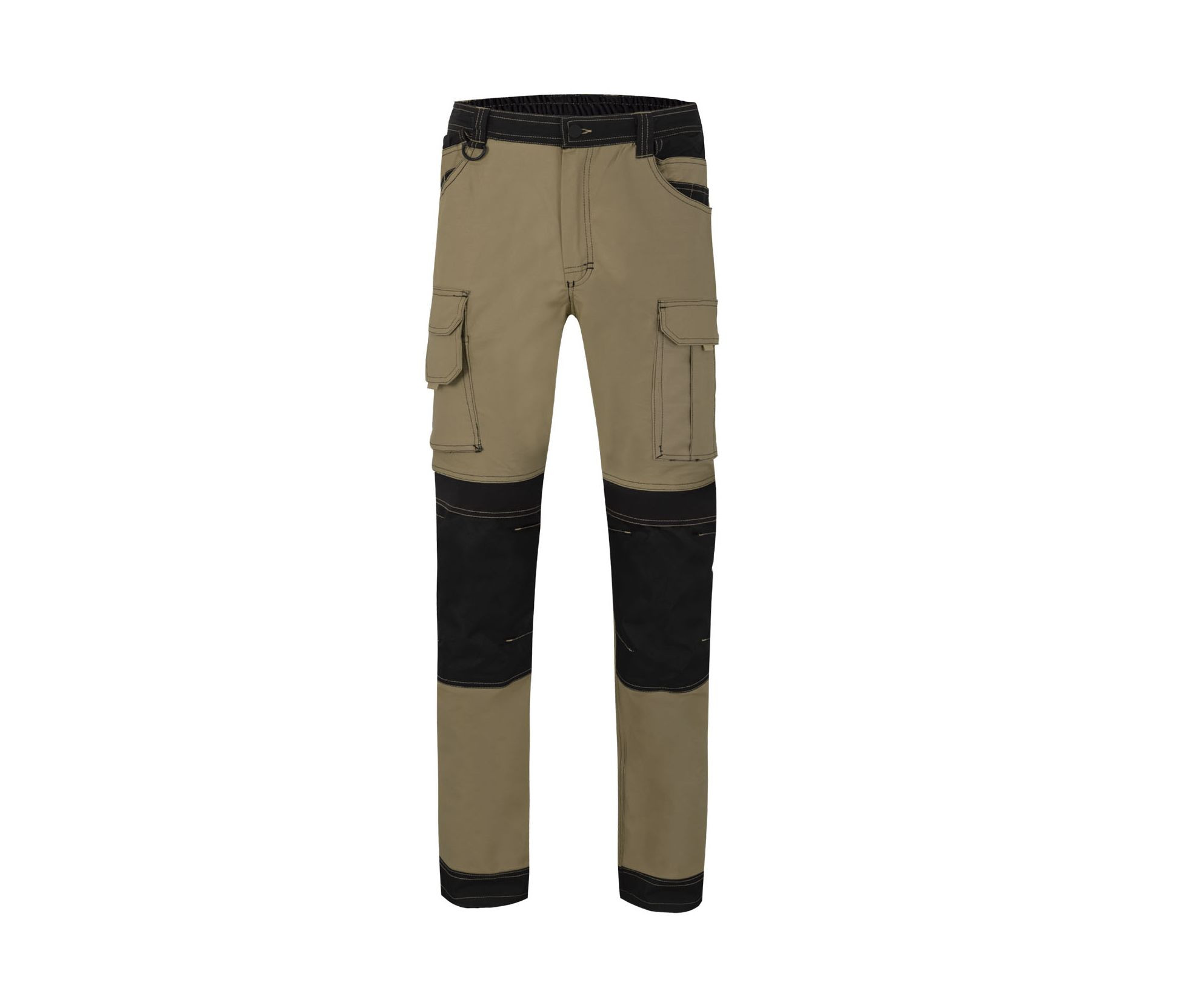 PANTALON DE LONA ELASTICA BICOLOR