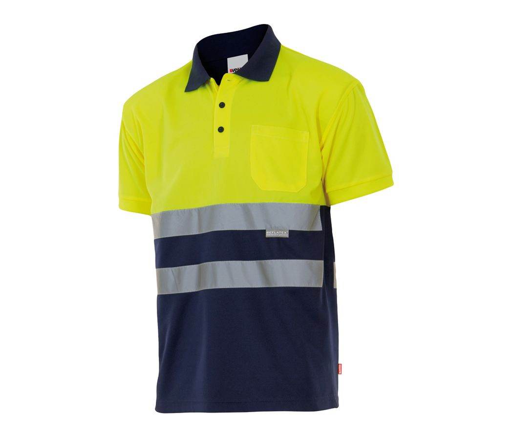 POLO BICOLOR DE MANGA CORTA Y ALTA VISIBILIDAD