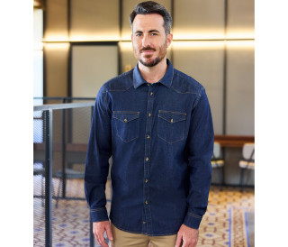 CAMISA STRETCH DENIM HOMBRE